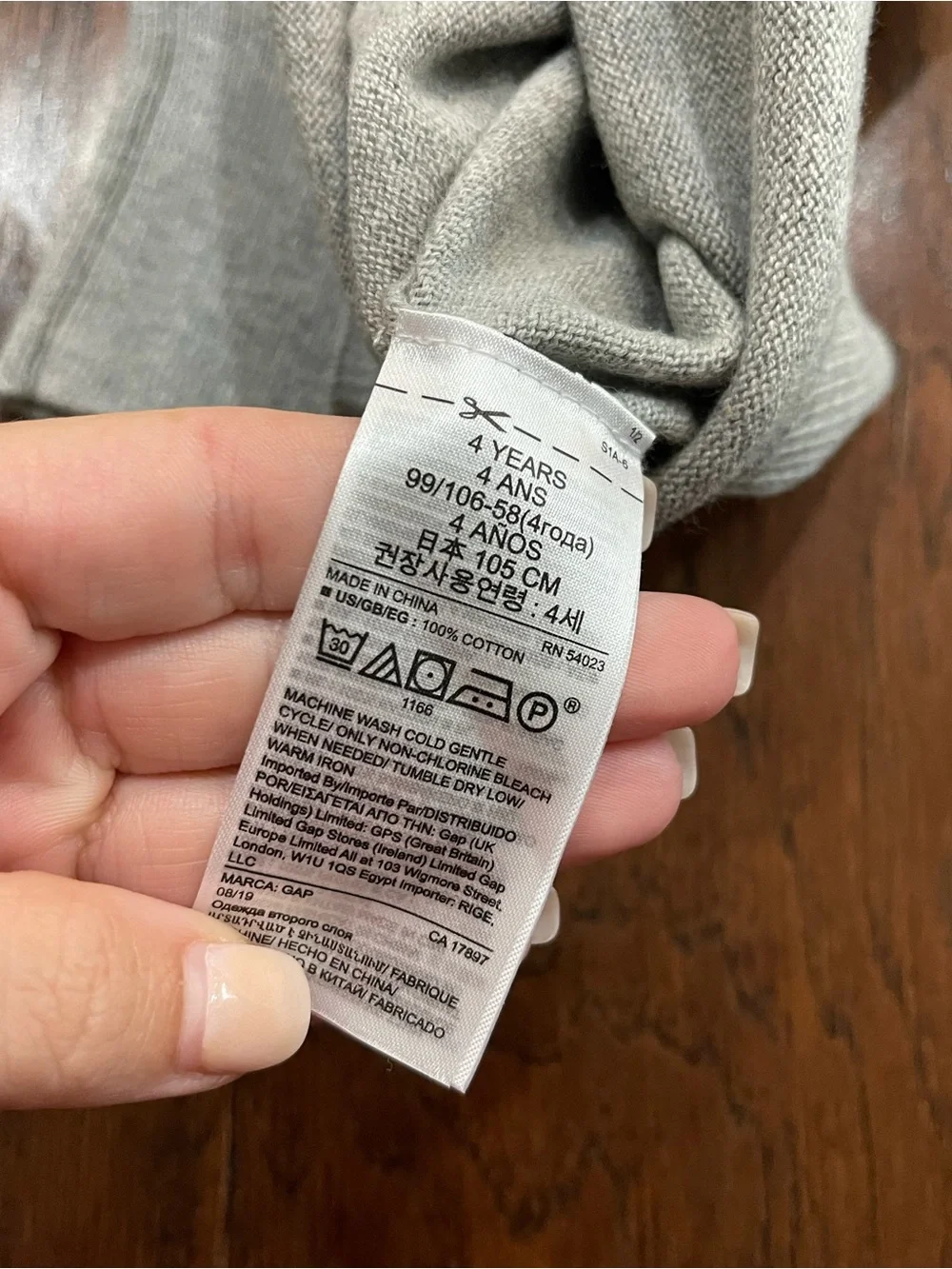 GAP Gray Knit Sweater with Pink Minnie & Mickey Graphic 100% Cotton